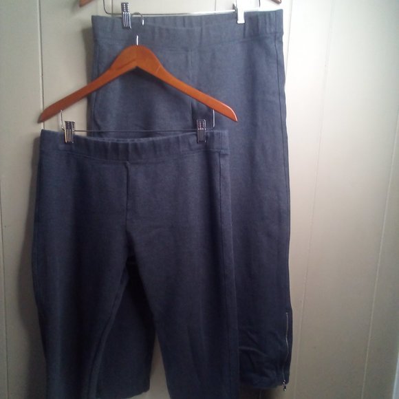 Gap Pants Cropped XL Zip Ponte Legg Lot of 2 Charcoal Gray - Picture 1 of 12